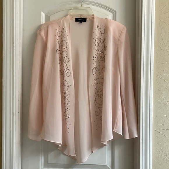 ♻️ R & M Richards Beaded Stars Pink Outerwear Jacket Blazer size 14 - Picture 3 of 9